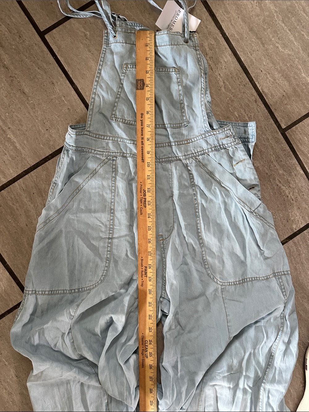 Promesa Light Blue Wide-Leg Denim Overalls Small - Picture 9 of 11